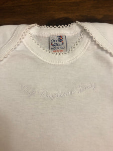 Short-Sleeve w/ Crochet Detail: My Baptism Day Embroidery